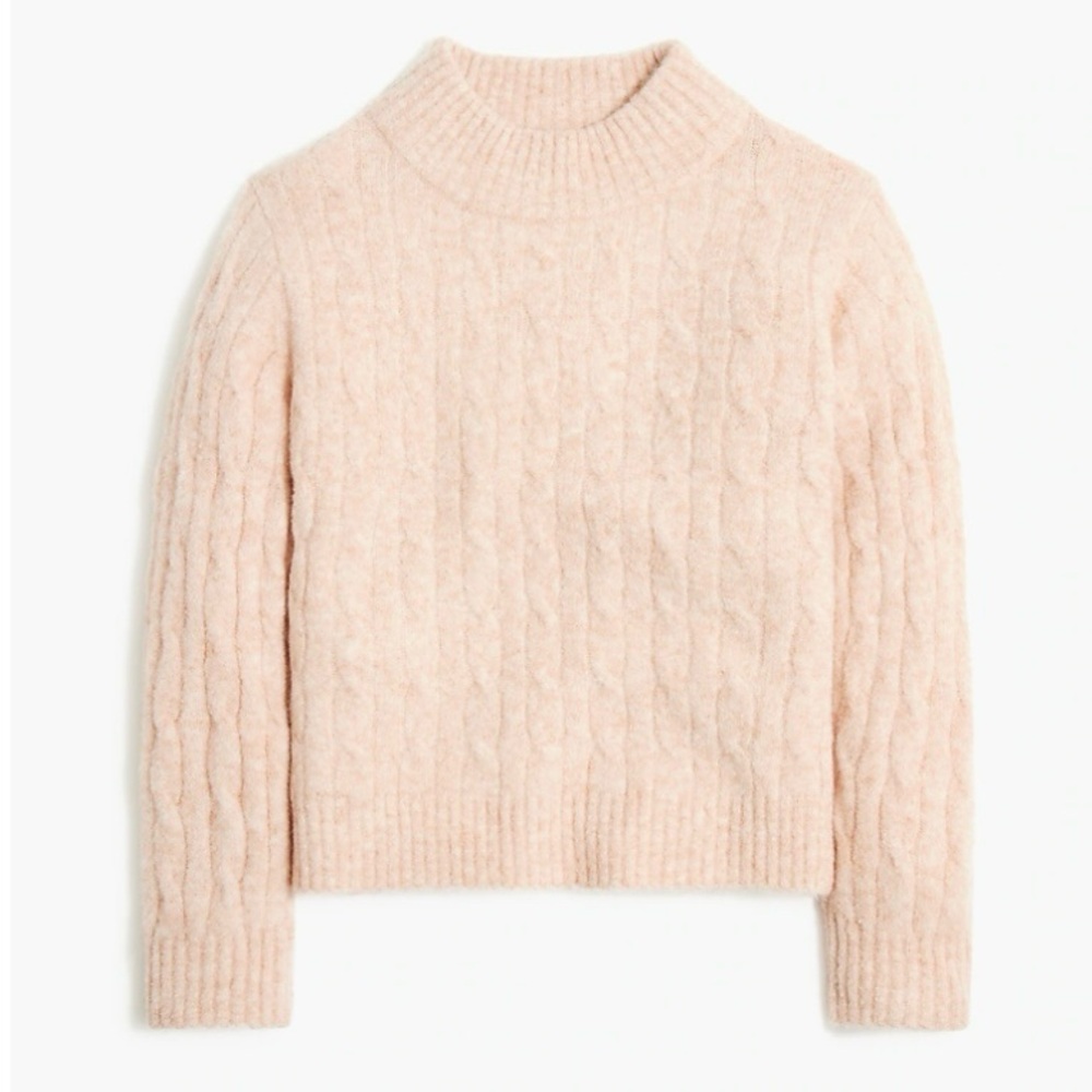 J.Crew Crewcuts Cable Knit Mockneck Sweater Girls XS 4–5 Beige